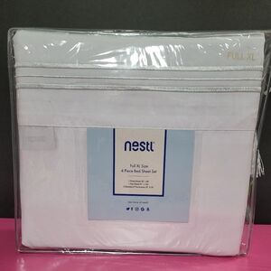 Nestl White Microfiber Sheet Set Full XL New